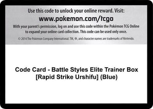 Code Card - Battle Styles Elite Trainer Box [Rapid Strike Urshifu] (Blue) [SWSH05 Battle Styles]