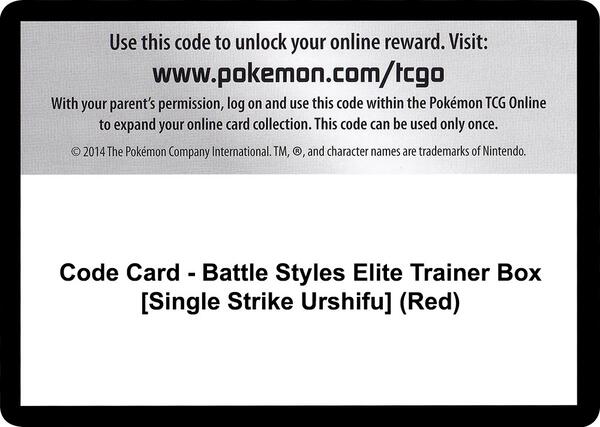 Code Card - Battle Styles Elite Trainer Box [Single Strike Urshifu] (Red) [SWSH05 Battle Styles]