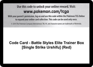 Code Card - Battle Styles Elite Trainer Box [Single Strike Urshifu] (Red) [SWSH05 Battle Styles]