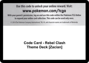 Code Card - Rebel Clash Theme Deck [Zacian] [SWSH02 Rebel Clash]