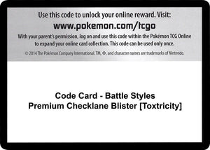 Code Card - Battle Styles Premium Checklane Blister [Toxtricity] [SWSH05 Battle Styles]