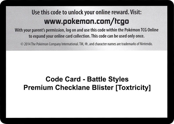 Code Card - Battle Styles Premium Checklane Blister [Toxtricity] [SWSH05 Battle Styles]