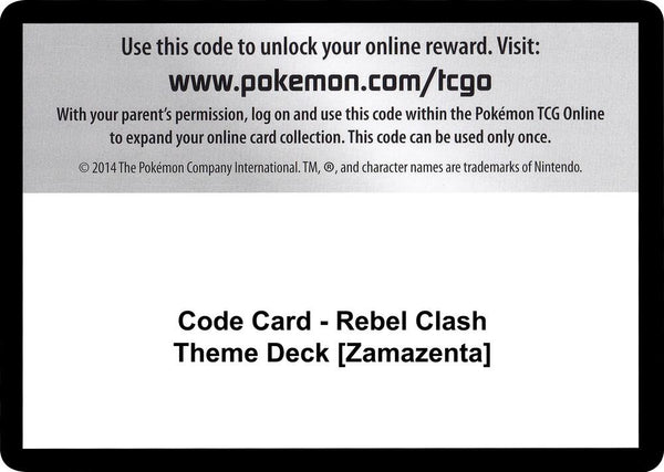Code Card - Rebel Clash Theme Deck [Zamazenta] [SWSH02 Rebel Clash]
