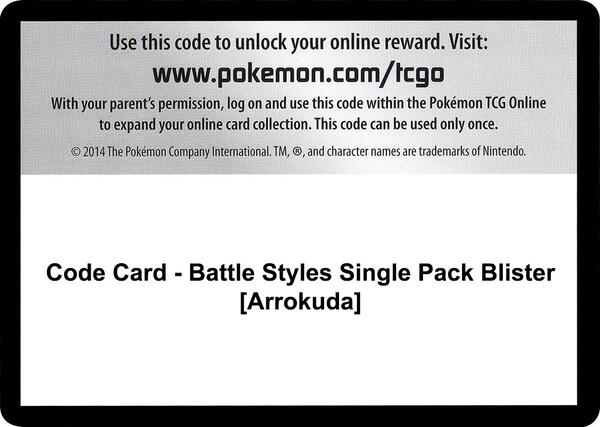 Code Card - Battle Styles Single Pack Blister [Arrokuda] [SWSH05 Battle Styles]