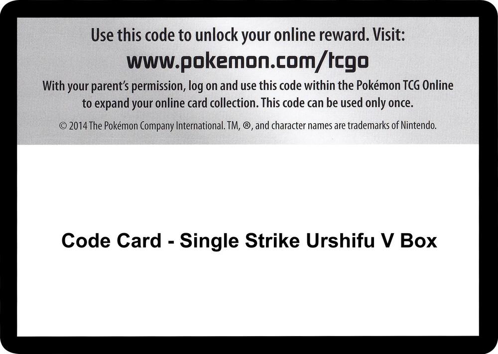 Code Card - Single Strike Urshifu V Box [SWSH05 Battle Styles]