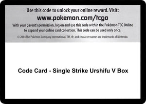 Code Card - Single Strike Urshifu V Box [SWSH05 Battle Styles]