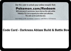 Code Card - Darkness Ablaze Build & Battle Box [SWSH03 Darkness Ablaze]