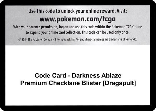 Code Card - Darkness Ablaze Premium Checklane Blister [Dragapult] [SWSH03 Darkness Ablaze]