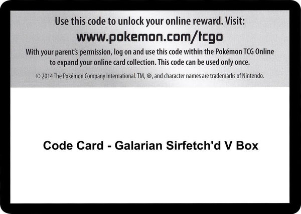 Code Card - Galarian Sirfetch'd V Box [SWSH03 Darkness Ablaze]