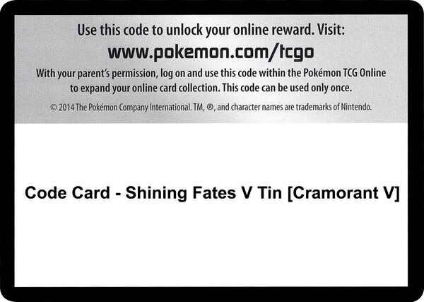 Code Card - Shining Fates V Tin [Cramorant V] [Shining Fates]