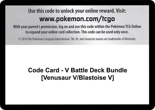 Code Card - V Battle Deck Bundle [Venusaur V/Blastoise V] [Miscellaneous Cards and Products]