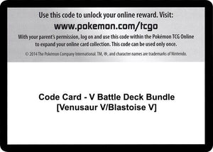Code Card - V Battle Deck Bundle [Venusaur V/Blastoise V] [Miscellaneous Cards and Products]