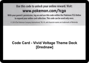 Code Card - Vivid Voltage Theme Deck [Drednaw] [SWSH04 Vivid Voltage]