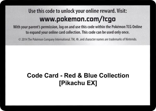 Code Card - Red & Blue Collection [Pikachu EX] [Generations]