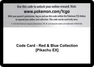 Code Card - Red & Blue Collection [Pikachu EX] [Generations]