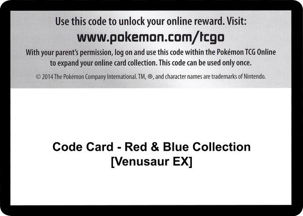 Code Card - Red & Blue Collection [Venusaur EX] [Generations]
