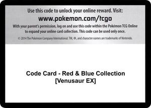 Code Card - Red & Blue Collection [Venusaur EX] [Generations]