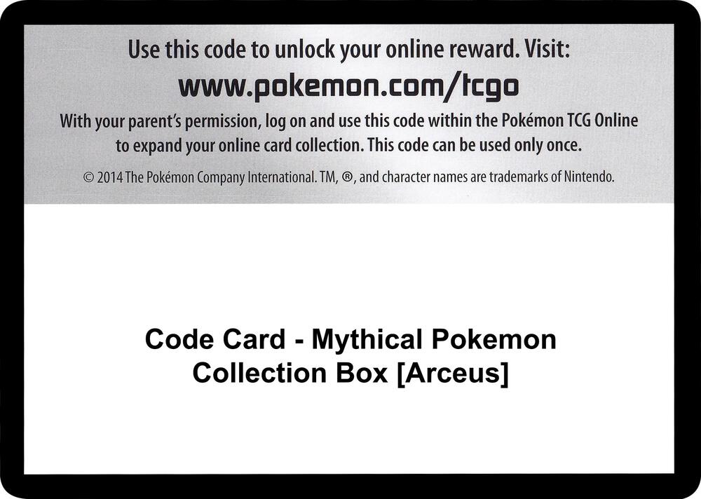 Code Card - Mythical Pokemon Collection Box [Arceus] [Generations]