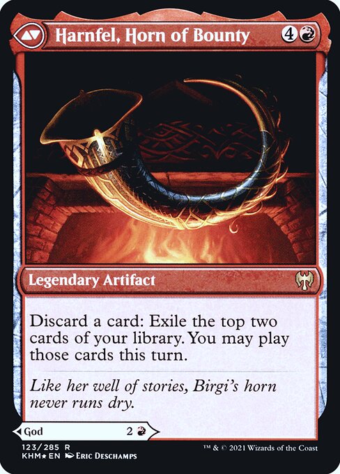 Birgi, God of Storytelling // Harnfel, Horn of Bounty (123s) [Kaldheim Promos]