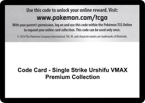 Code Card - Single Strike Urshifu VMAX Premium Collection [SWSH08 Fusion Strike]