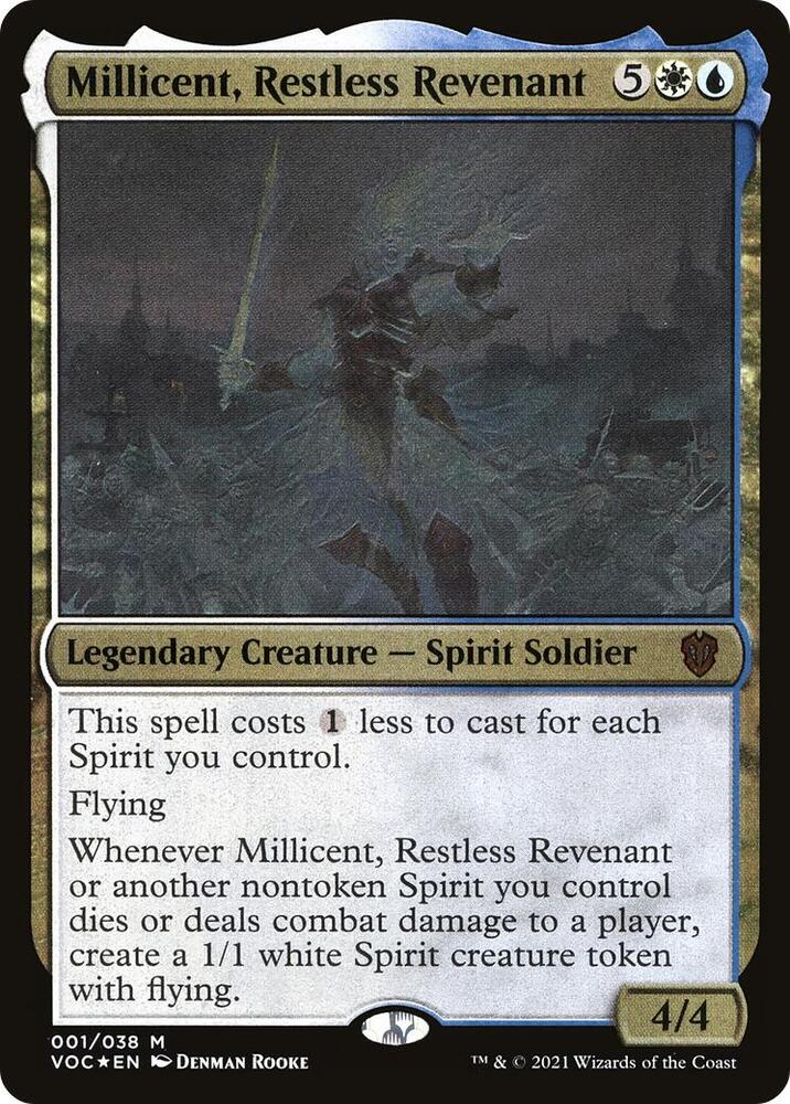 Millicent, Restless Revenant (Display Commander) - Thick Stock (1) [Crimson Vow Commander]