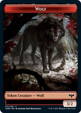 Wolf (011) // Treasure Double-Sided Token (11 // 18) [Innistrad: Crimson Vow]