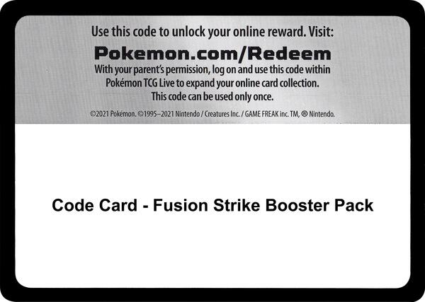 Code Card - Fusion Strike Booster Pack [SWSH08 Fusion Strike]