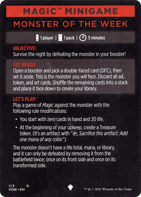 Magic Minigame: Monster of The Week (1) [Innistrad: Crimson Vow]