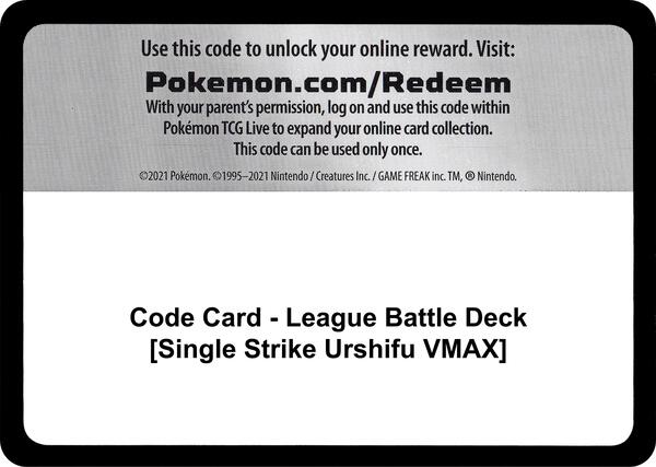Code Card - League Battle Deck [Single Strike Urshifu VMAX] [Miscellaneous Cards and Products]