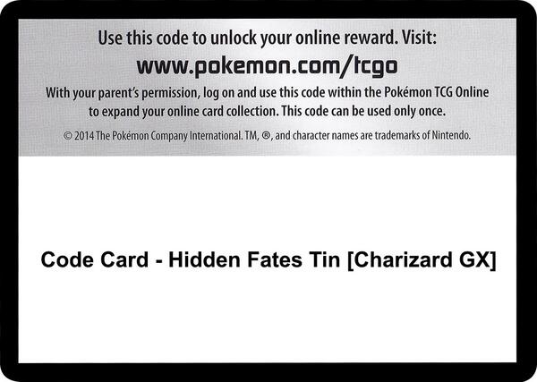 Code Card - Hidden Fates Tin [Charizard GX] [Hidden Fates]