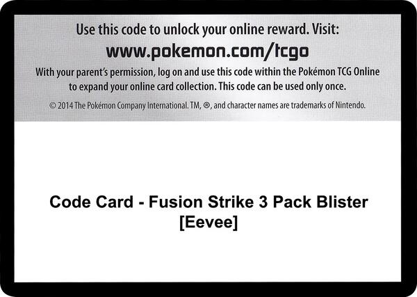 Code Card - Fusion Strike 3 Pack Blister [Eevee] [SWSH08 Fusion Strike]