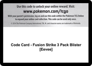 Code Card - Fusion Strike 3 Pack Blister [Eevee] [SWSH08 Fusion Strike]