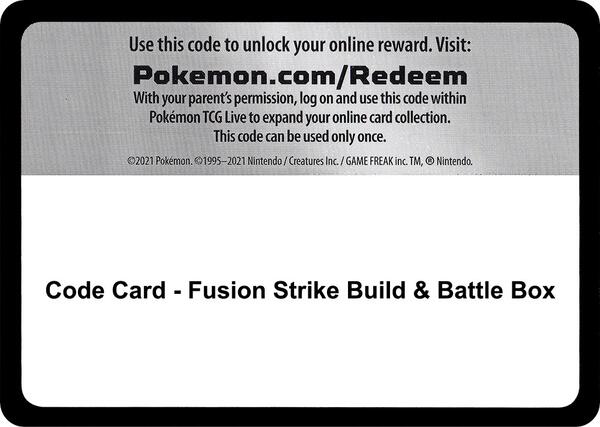 Code Card - Fusion Strike Build & Battle Box [SWSH08 Fusion Strike]