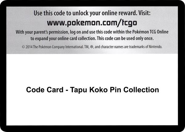 Code Card - Tapu Koko Pin Collection [SM Guardians Rising]