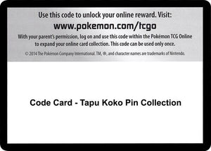 Code Card - Tapu Koko Pin Collection [SM Guardians Rising]