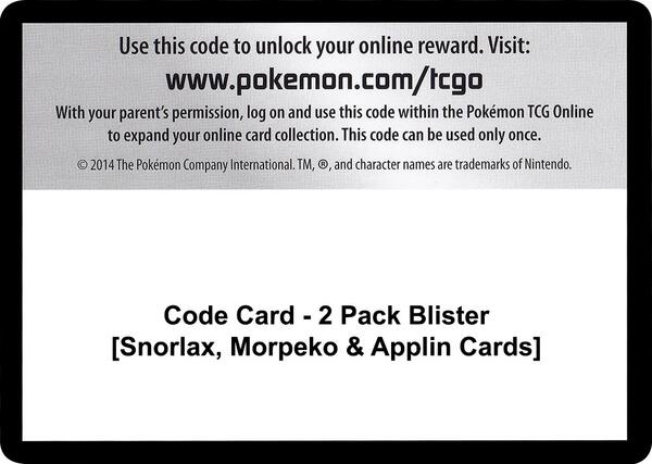 Code Card - 2 Pack Blister [Snorlax, Morpeko & Applin Cards] [Miscellaneous Cards and Products]