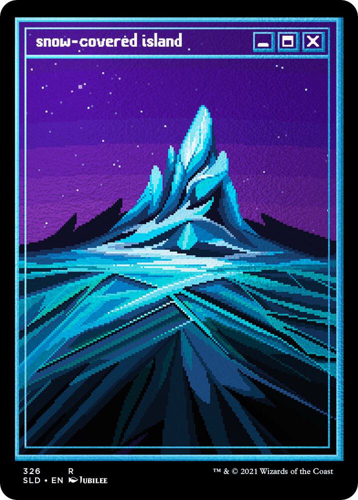 Snow-Covered Island (PixelSnowLands.jpg) (Foil Etched) (326) [Secret Lair Drop]