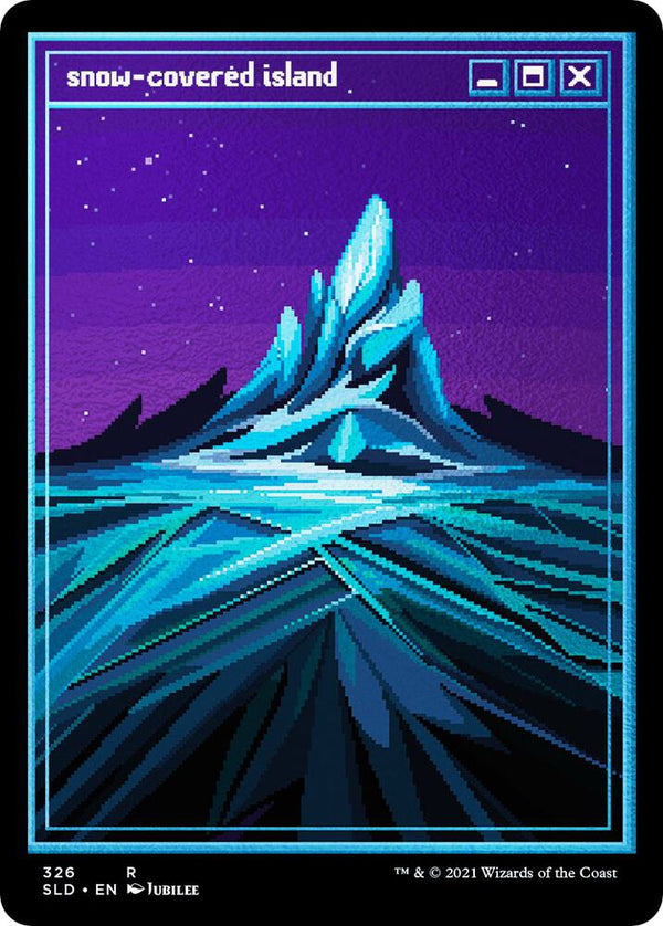 Snow-Covered Island (PixelSnowLands.jpg) (Foil Etched) (326) [Secret Lair Drop]