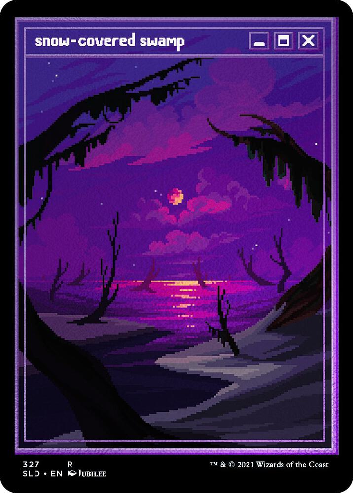 Snow-Covered Swamp (PixelSnowLands.jpg) (Foil Etched) (327) [Secret Lair Drop]