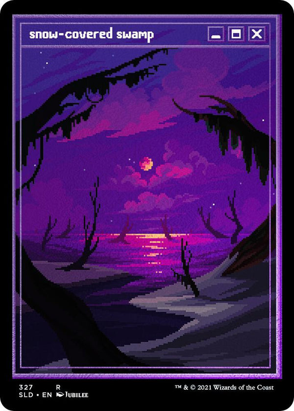 Snow-Covered Swamp (PixelSnowLands.jpg) (Foil Etched) (327) [Secret Lair Drop]