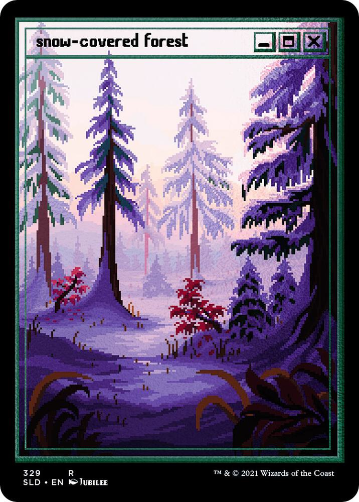 Snow-Covered Forest (PixelSnowLands.jpg) (Foil Etched) (329) [Secret Lair Drop]