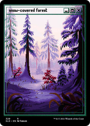 Snow-Covered Forest (PixelSnowLands.jpg) (Foil Etched) (329) [Secret Lair Drop]