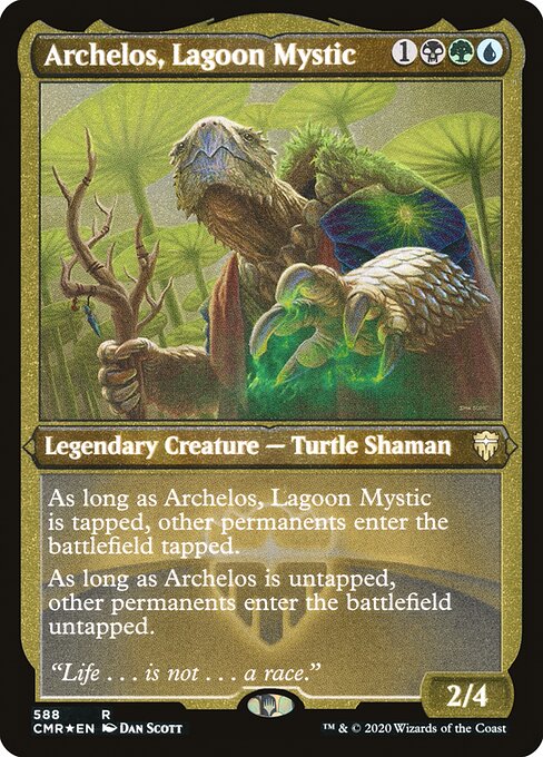 Archelos, Lagoon Mystic (588) [Commander Legends] [Etched]