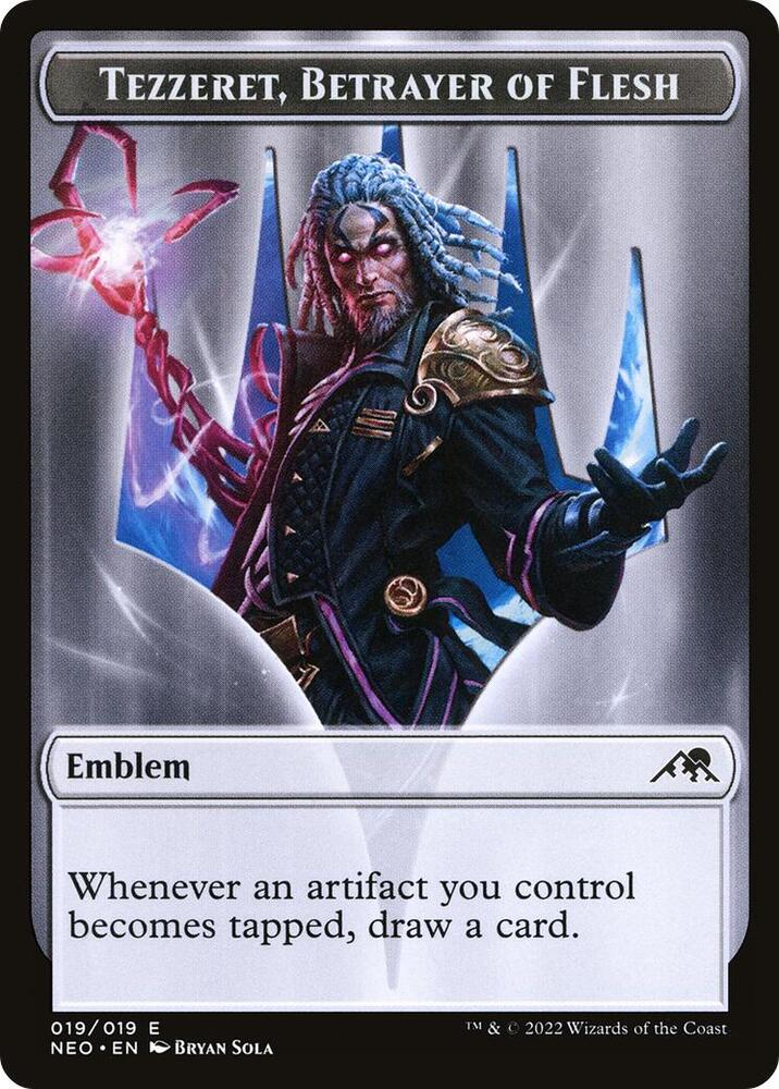 Emblem - Tezzeret, Betrayer of Flesh (19) [Kamigawa: Neon Dynasty]
