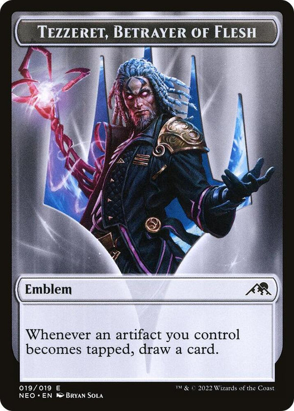 Emblem - Tezzeret, Betrayer of Flesh (19) [Kamigawa: Neon Dynasty]