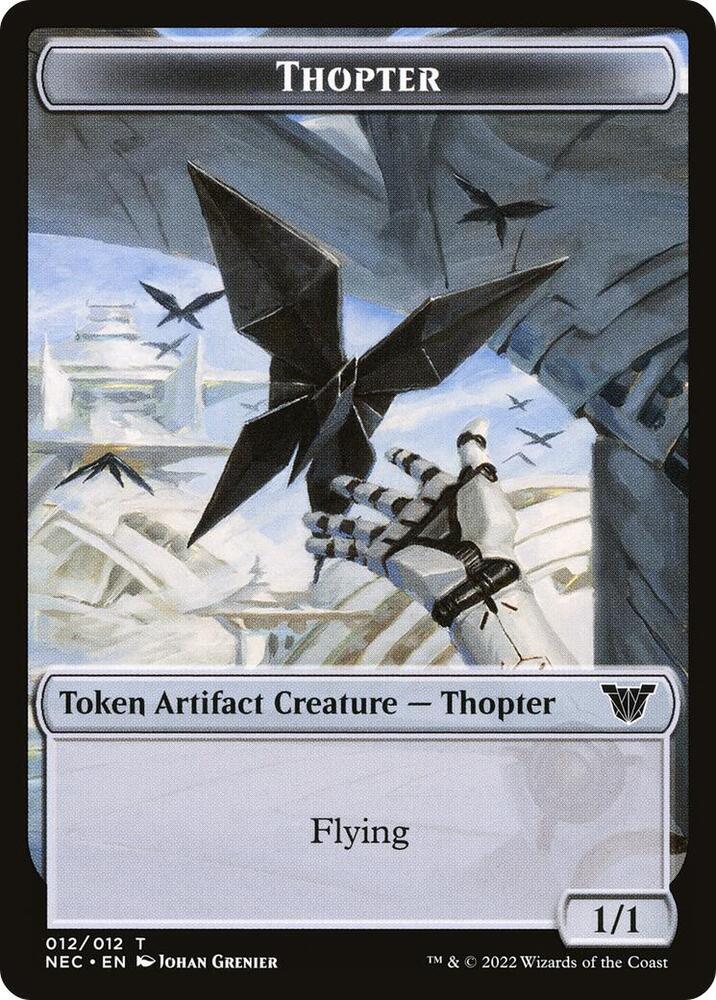 Thopter // Spirit (002) Double-Sided Token (12 // 2) [Neon Dynasty Commander]
