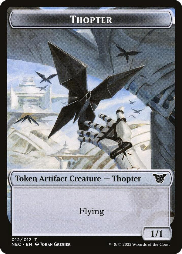 Thopter // Spirit (002) Double-Sided Token (12 // 2) [Neon Dynasty Commander]