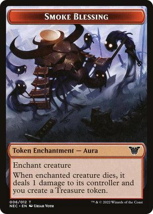 Smoke Blessing // Treasure Double-Sided Token (6 // 17) [Neon Dynasty Commander]