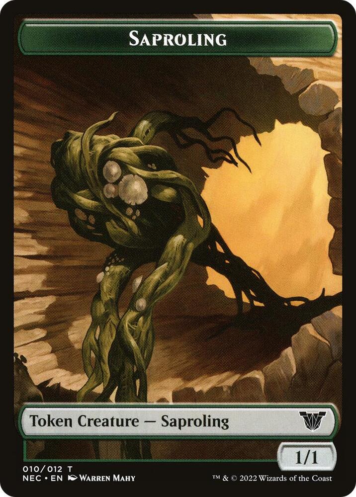 Saproling // Spirit (002) Double-Sided Token (10 // 2) [Neon Dynasty Commander]