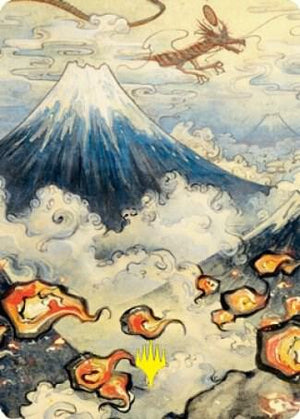 Mountain (299) Art Card (Gold-Stamped Signature) (78) [Kamigawa: Neon Dynasty Art Series]